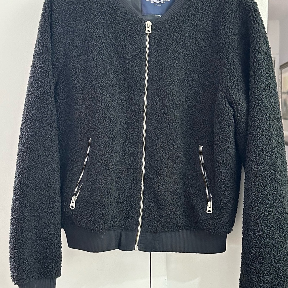 American Eagle Outfitters Black Sherpa Jacket
